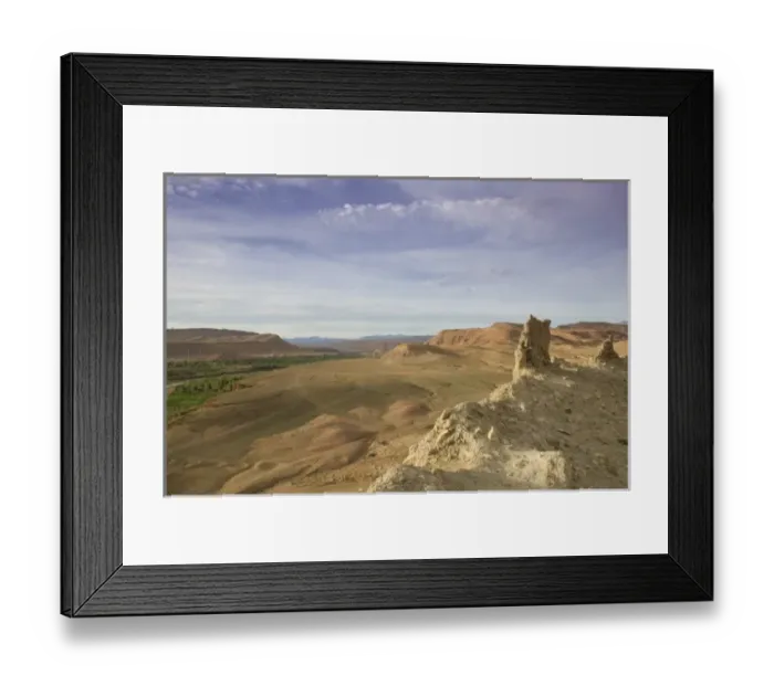 Framed Print : MOROCCO, South of the High Atlas, AIT BENHADDOU: Hills around Ait Benhaddou  /  Sunset