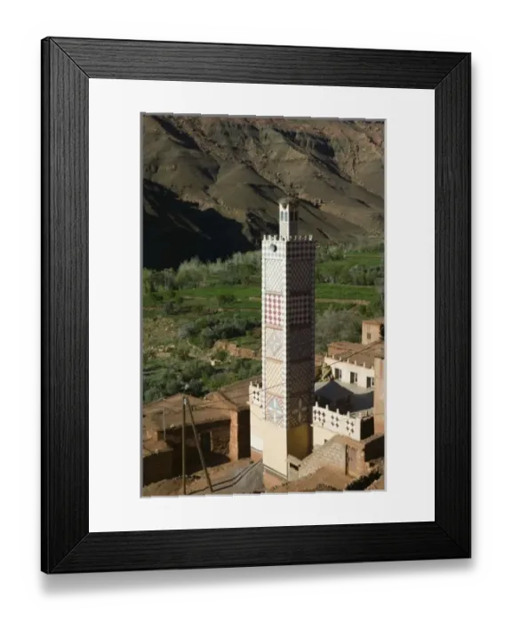 Framed Print : MOROCCO, South of the High Atlas, TIZI, N, TICHKA Pass Road: Iminni Village / Mosque Framed Print : MOROCCO, South of the High Atlas, TIZI, N, TICHKA Pass Road: Iminni Village / Mosque