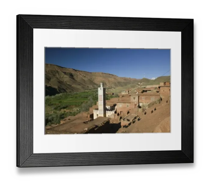 Framed Print : MOROCCO, South of the High Atlas, TIZI, N, TICHKA Pass Road: Iminni Village / Mosque Framed Print : MOROCCO, South of the High Atlas, TIZI, N, TICHKA Pass Road: Iminni Village / Mosque