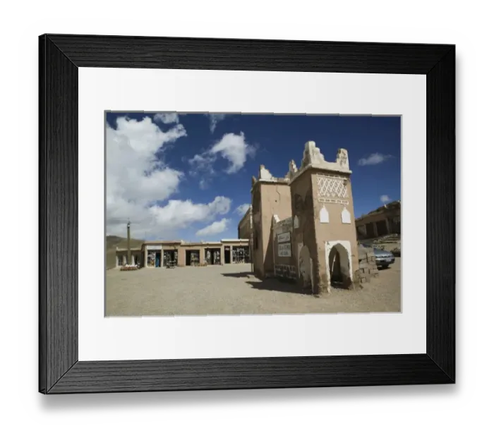 Framed Print : MOROCCO, South of the High Atlas, TIZI, N, TICHKA Pass Road: Shops at the top of the pass