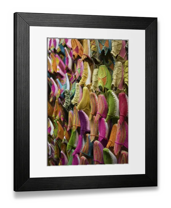 Framed Print : MOROCCO, MARRAKECH: The Souqs of Marrakech (Markets) Babouches (Slippers)