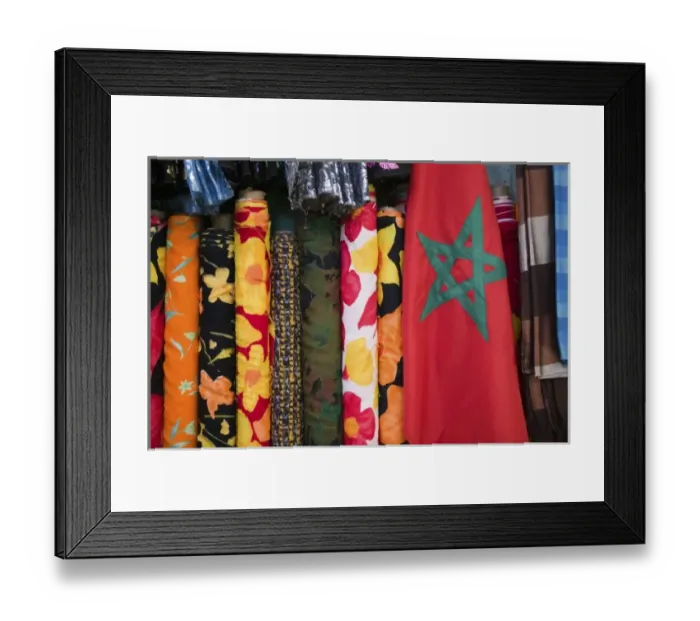 Framed Print : MOROCCO, MARRAKECH: The Souqs of Marrakech (Markets) Moroccan Flag Framed Print : MOROCCO, MARRAKECH: The Souqs of Marrakech (Markets) Moroccan Flag