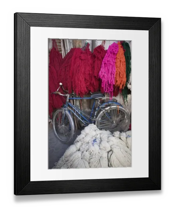 Framed Print : MOROCCO, MARRAKECH: The Souqs of Marrakech (Markets) Dyed Yarn Framed Print : MOROCCO, MARRAKECH: The Souqs of Marrakech (Markets) Dyed Yarn