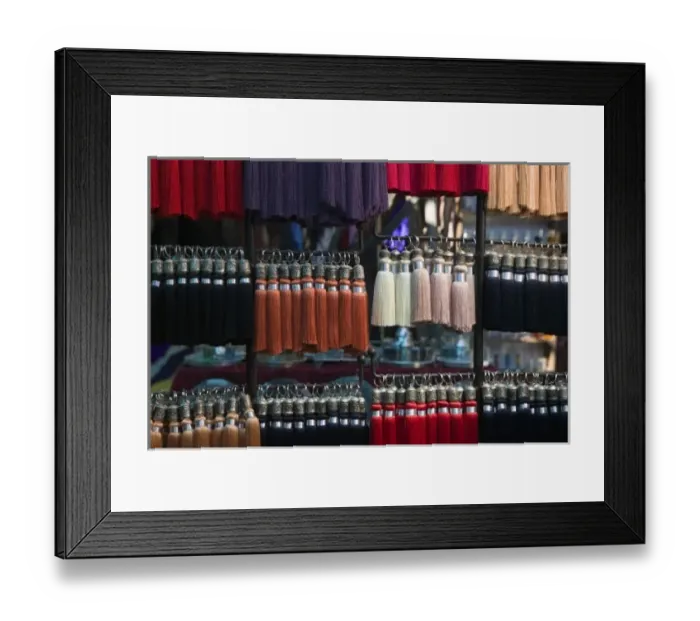 Framed Print : MOROCCO, MARRAKECH: The Souqs of Marrakech (Markets) Tassles Framed Print : MOROCCO, MARRAKECH: The Souqs of Marrakech (Markets) Tassles