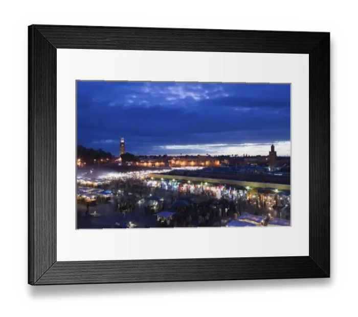 Framed Print : MOROCCO, MARRAKECH: Djemma el, Fna Square Evening Framed Print : MOROCCO, MARRAKECH: Djemma el, Fna Square Evening