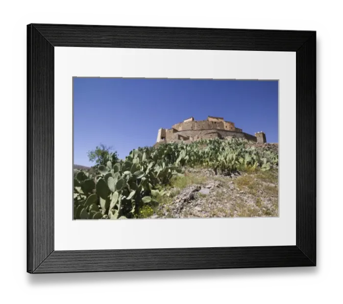 Framed Print : MOROCCO, Anti Atlas, Road to TAFRAOUTE: TIZORGAN, Circular Fortified Village  /  Exterior