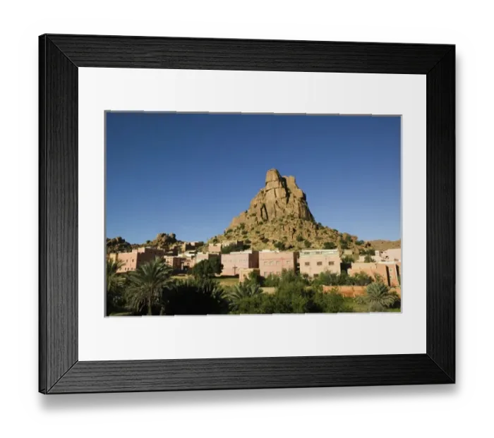 Framed Print : MOROCCO, Anti Atlas, TAFRAOUTE Area: AGUERD, OUDAD, Napoleons Hat Rock Formation