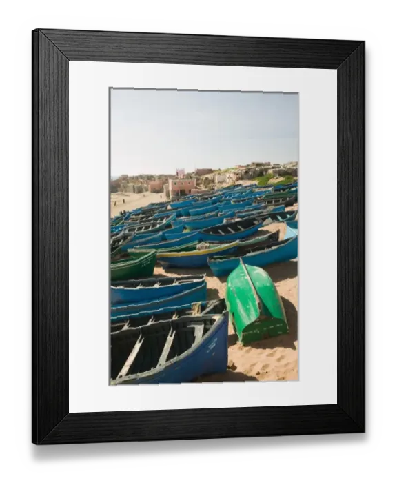 Framed Print : MOROCCO, Atlantic Coast, TIFNITE: Coastal Fishing Village south of AGADIR Fishing Boats Framed Print : MOROCCO, Atlantic Coast, TIFNITE: Coastal Fishing Village south of AGADIR Fishing Boats