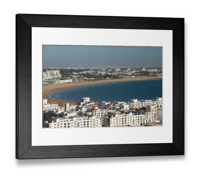 Framed Print : MOROCCO, Atlantic Coast, AGADIR: Condos and Beachfront Framed Print : MOROCCO, Atlantic Coast, AGADIR: Condos and Beachfront