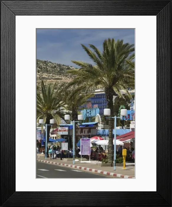 Framed Print : MOROCCO, Atlantic Coast, AGADIR: Along the Beach Agadir Beach Corniche Framed Print : MOROCCO, Atlantic Coast, AGADIR: Along the Beach Agadir Beach Corniche