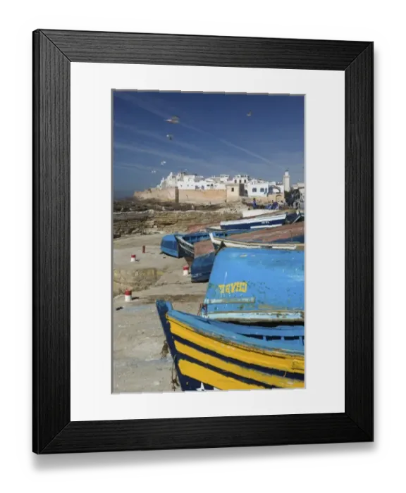 Framed Print : MOROCCO, Atlantic Coast, ESSAOUIRA: Town View from Fishing Port Framed Print : MOROCCO, Atlantic Coast, ESSAOUIRA: Town View from Fishing Port