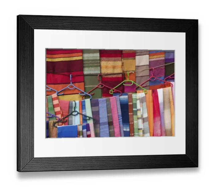 Framed Print : MOROCCO, Atlantic Coast, ESSAOUIRA: Moroccan Fabrics Framed Print : MOROCCO, Atlantic Coast, ESSAOUIRA: Moroccan Fabrics