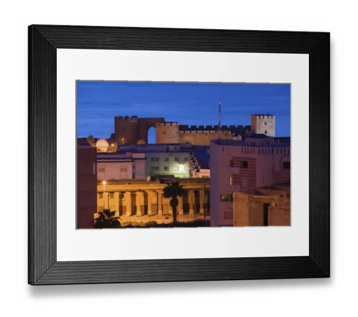 Framed Print : MOROCCO, Atlantic Coast, SAFI: Qasr, al, Bahr Portuguese Fort (b. 1508) & Town / Evening Framed Print : MOROCCO, Atlantic Coast, SAFI: Qasr, al, Bahr Portuguese Fort (b. 1508) & Town / Evening