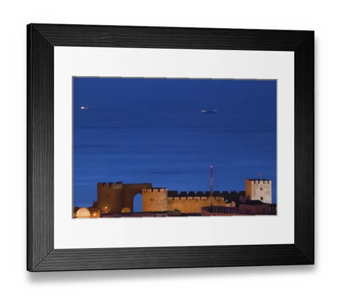 Framed Print : MOROCCO, Atlantic Coast, SAFI: Qasr, al, Bahr Portuguese Fort (b. 1508) & Town  /  Evening