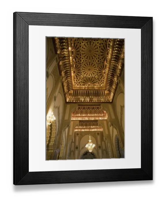 Framed Print : MOROCCO, Atlantic Coast, CASABLANCA: Hassan II Mosque, Interior Detail Framed Print : MOROCCO, Atlantic Coast, CASABLANCA: Hassan II Mosque, Interior Detail