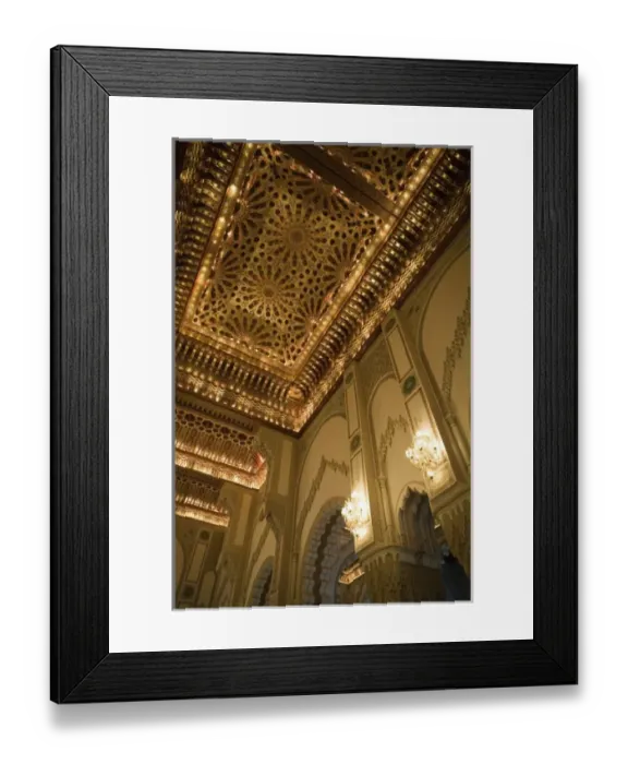 Framed Print : MOROCCO, Atlantic Coast, CASABLANCA: Hassan II Mosque, Interior Detail Framed Print : MOROCCO, Atlantic Coast, CASABLANCA: Hassan II Mosque, Interior Detail
