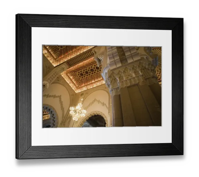 Framed Print : MOROCCO, Atlantic Coast, CASABLANCA: Hassan II Mosque, Interior Detail Framed Print : MOROCCO, Atlantic Coast, CASABLANCA: Hassan II Mosque, Interior Detail