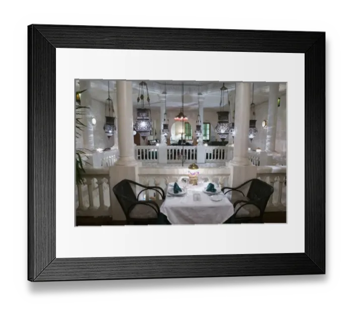 Framed Print : MOROCCO, Atlantic Coast, CASABLANCA: Interior of Ricks Cafe Restaurant patterned Framed Print : MOROCCO, Atlantic Coast, CASABLANCA: Interior of Ricks Cafe Restaurant patterned