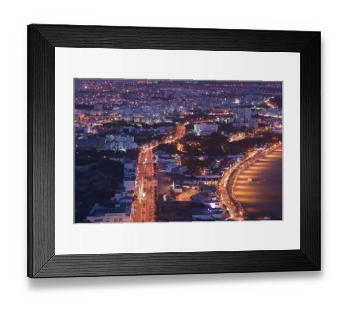 Framed Print : MOROCCO, Atlantic Coast, AGADIR: Town View & Boulevard Mohammed V from ANCIENT KASBAH