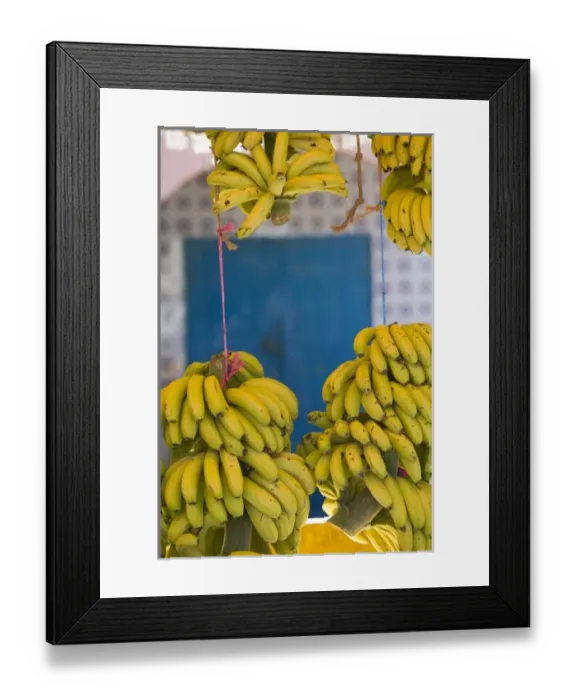 Framed Print : MOROCCO, Atlantic Coast, TAMRI: Local Bananas for Sale