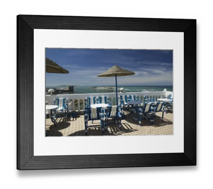 Framed Print : MOROCCO, Atlantic Coast, ESSAOUIRA: Place Moulay Hassan Cafe Rooftop Framed Print : MOROCCO, Atlantic Coast, ESSAOUIRA: Place Moulay Hassan Cafe Rooftop