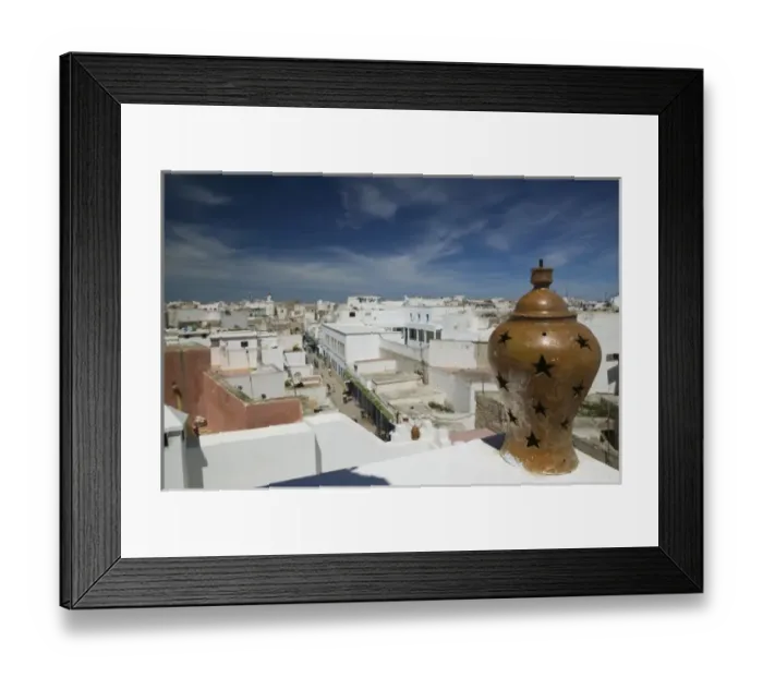 Framed Print : MOROCCO, Atlantic Coast, ESSAOUIRA: High Vantage View of Central Essaouira