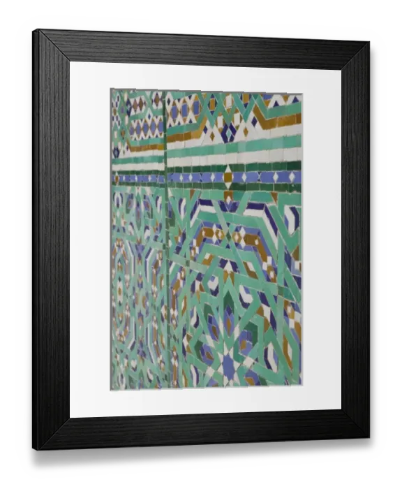 Framed Print : MOROCCO, Atlantic Coast, CASABLANCA: Hassan II Mosque, Tile Detail Framed Print : MOROCCO, Atlantic Coast, CASABLANCA: Hassan II Mosque, Tile Detail