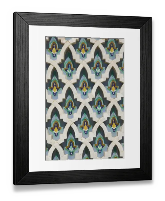 Framed Print : MOROCCO, Atlantic Coast, CASABLANCA: Hassan II Mosque, Tile Detail Framed Print : MOROCCO, Atlantic Coast, CASABLANCA: Hassan II Mosque, Tile Detail
