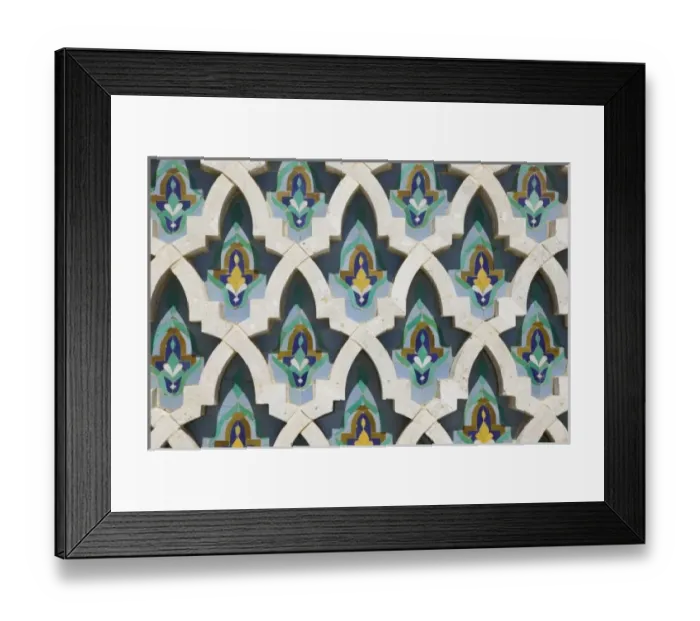 Framed Print : MOROCCO, Atlantic Coast, CASABLANCA: Hassan II Mosque, Tile Detail Framed Print : MOROCCO, Atlantic Coast, CASABLANCA: Hassan II Mosque, Tile Detail