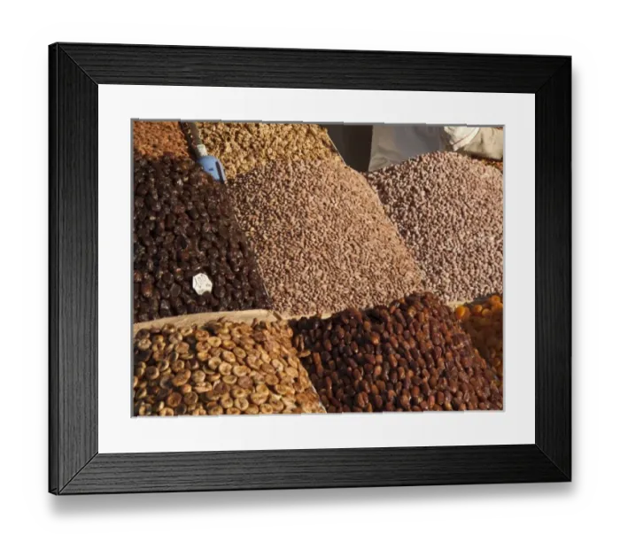 Framed Print : Fruits and nuts at Jemaa el-Fna market, Marrakech, Morocco Framed Print : Fruits and nuts at Jemaa el-Fna market, Marrakech, Morocco