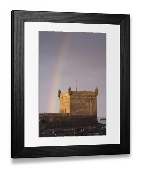 Framed Print : Rainbow over fortress, Essaouira, Morocco Framed Print : Rainbow over fortress, Essaouira, Morocco