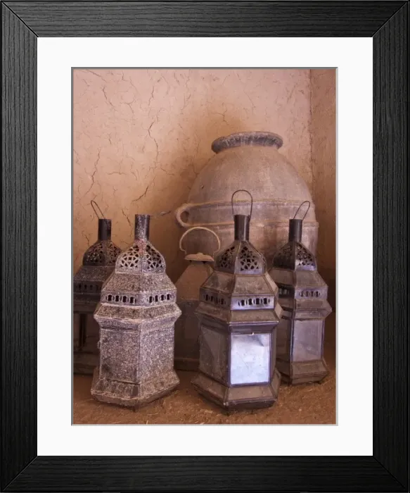 Framed Print : Antique lanterns at Ait Ben Moro, Ouarzazate, Morocco Framed Print : Antique lanterns at Ait Ben Moro, Ouarzazate, Morocco