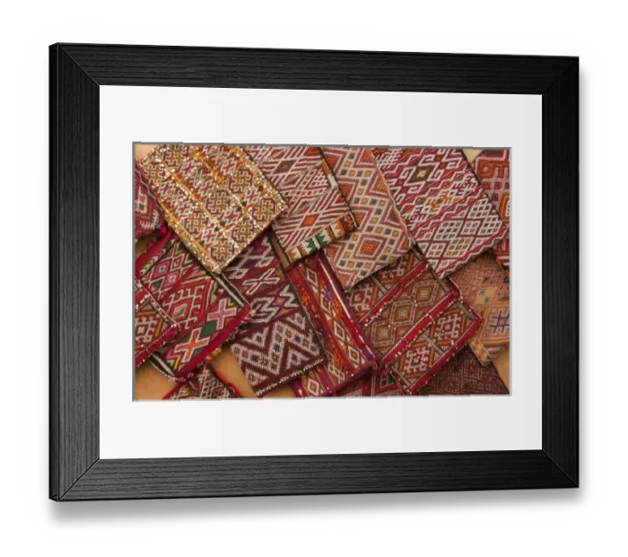 Framed Print : Woven fabric, Fes medina, Morocco Framed Print : Woven fabric, Fes medina, Morocco