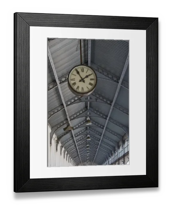 Framed Print : Mozambique, Maputo. Architectural details of clock inside colonial era C. F. M. Railway Framed Print : Mozambique, Maputo. Architectural details of clock inside colonial era C. F. M. Railway