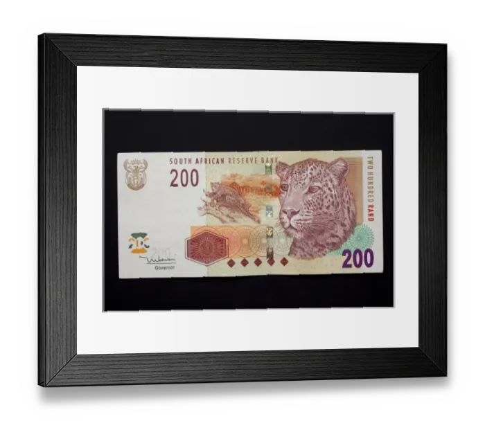 Framed Print : South Africa. Close-up of South African rand paper money Framed Print : South Africa. Close-up of South African rand paper money