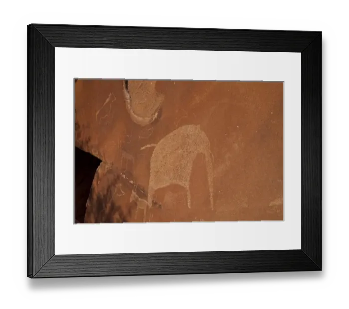 Framed Print : Namibia, Damaraland, Twyfelfontein. Close-up of rock engravings or petroglyphs Framed Print : Namibia, Damaraland, Twyfelfontein. Close-up of rock engravings or petroglyphs