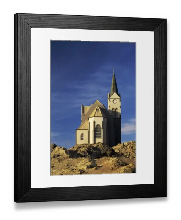 Framed Print : Africa, Namibia, Luderitz, Luderitz. Felsenkirche, Evangelical Lutheran Church (1912) Framed Print : Africa, Namibia, Luderitz, Luderitz. Felsenkirche, Evangelical Lutheran Church (1912)