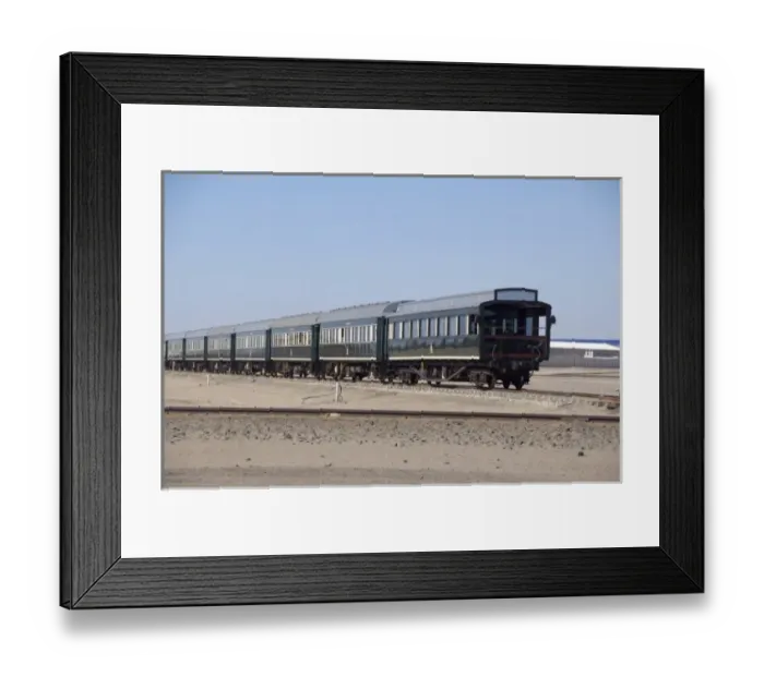Framed Print : Africa, Namibia, Swakopmund. Namibia tourist sight seeing train, Pride of Africa