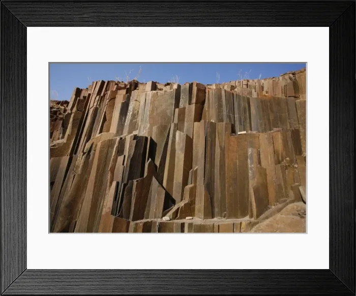 Framed Print : Columnar basalt locally known as The Organ Pipes, Damaraland, Namibia. Rock columns Framed Print : Columnar basalt locally known as The Organ Pipes, Damaraland, Namibia. Rock columns