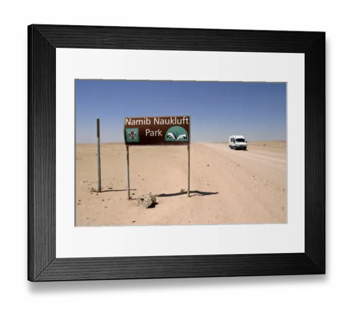 Framed Print : Namib Naukluft National Park Road Sign, Namibia Framed Print : Namib Naukluft National Park Road Sign, Namibia