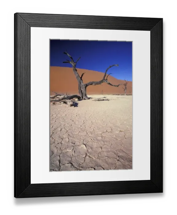 Framed Print : Africa, Namibia, Sossusvlei Region. Sand dunes