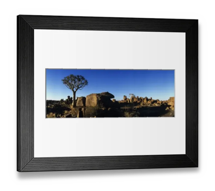Framed Print : Africa, Namibia, Keetmanshoop, Sunrise lights Quiver Trees (Aloe dichotoma) and igneous Framed Print : Africa, Namibia, Keetmanshoop, Sunrise lights Quiver Trees (Aloe dichotoma) and igneous
