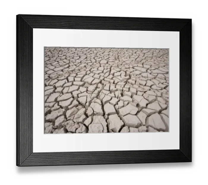 Framed Print : Namibia, Etosha National Park. Cracked mud in dried water hole at edge of Etosha Pan Framed Print : Namibia, Etosha National Park. Cracked mud in dried water hole at edge of Etosha Pan