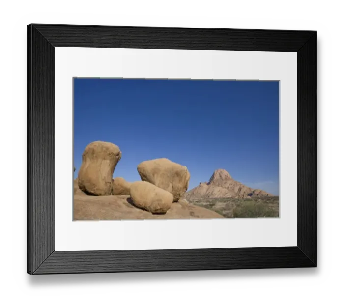 Framed Print : Namibia, Usakos, Morning sun lights Spitzkoppe mountain in Namib Desert Framed Print : Namibia, Usakos, Morning sun lights Spitzkoppe mountain in Namib Desert
