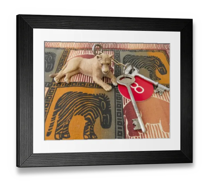 Framed Print : Africa, Namibia, Caprivi Strip. Close-up of room keys at Mahangu Lodge Framed Print : Africa, Namibia, Caprivi Strip. Close-up of room keys at Mahangu Lodge