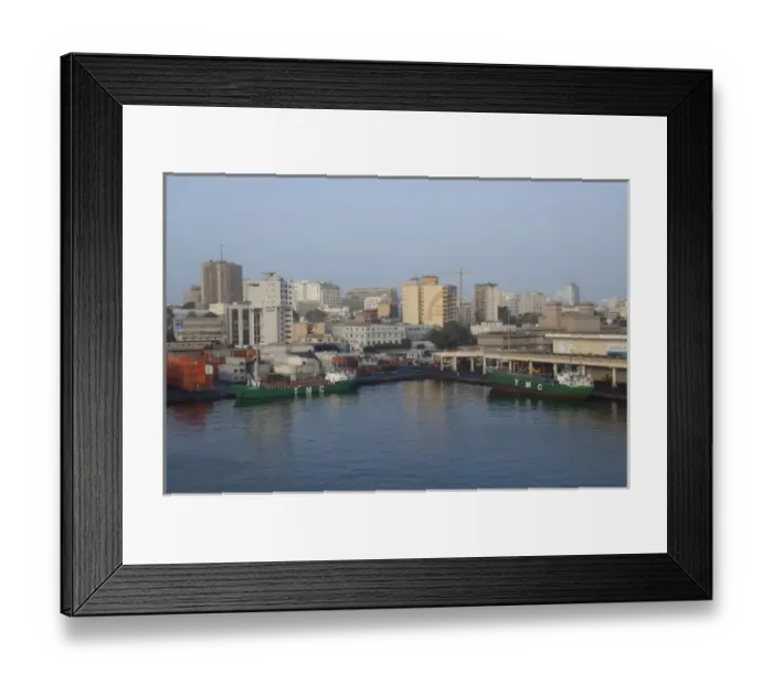 Framed Print : Africa, Senegal, Dakar. Capital city of Dakar, port area