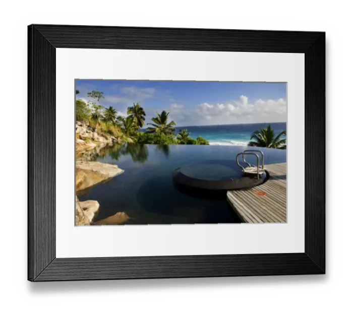Framed Print : Infinity pool at resort on Fregate Island Framed Print : Infinity pool at resort on Fregate Island