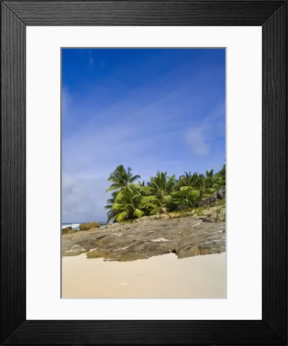 Framed Print : Private Beach - Anse Bambous Beach on Fregate Island (PR) Framed Print : Private Beach - Anse Bambous Beach on Fregate Island (PR)