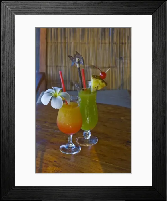 Framed Print : Drinks offered at Fregate Resort island Framed Print : Drinks offered at Fregate Resort island