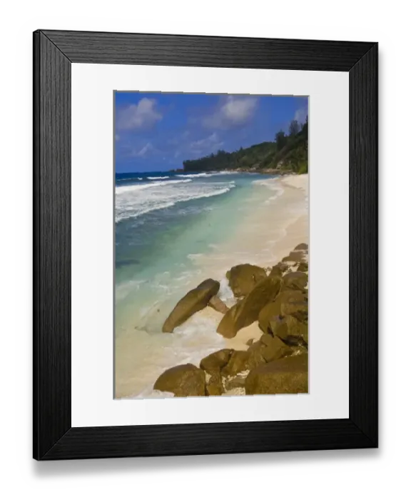 Framed Print : Beach on La Digue Island